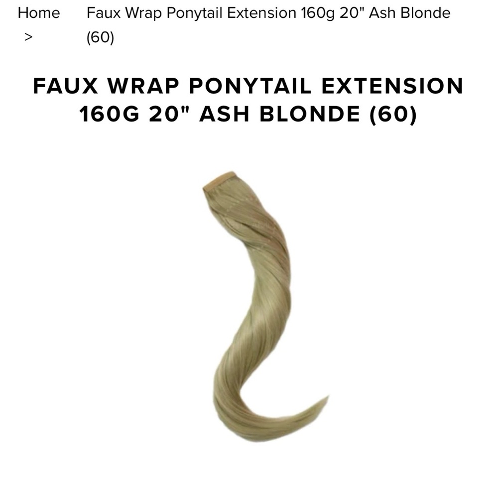 FAUX WRAP PONYTAIL EXTENSION 160G 20" ASH BLONDE (60)